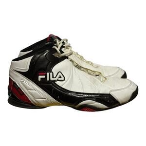 Fila 1sB052XX-114 Basketball Sneakers White Black Red Men's Size 14 High Top